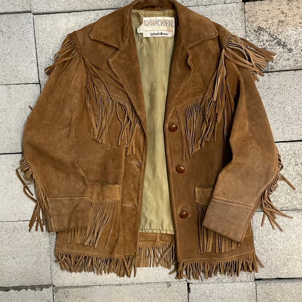 70s 쇼트 웨스턴 스웨이드 프린지 자켓