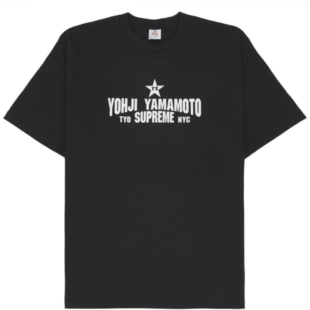 슈프림 x Y’s 바이 요지 야마모토 스타 티셔츠 블랙