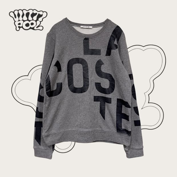 라코스테 레귤러핏 브로큰 로고 맨투맨 38 L 그레이 (w)