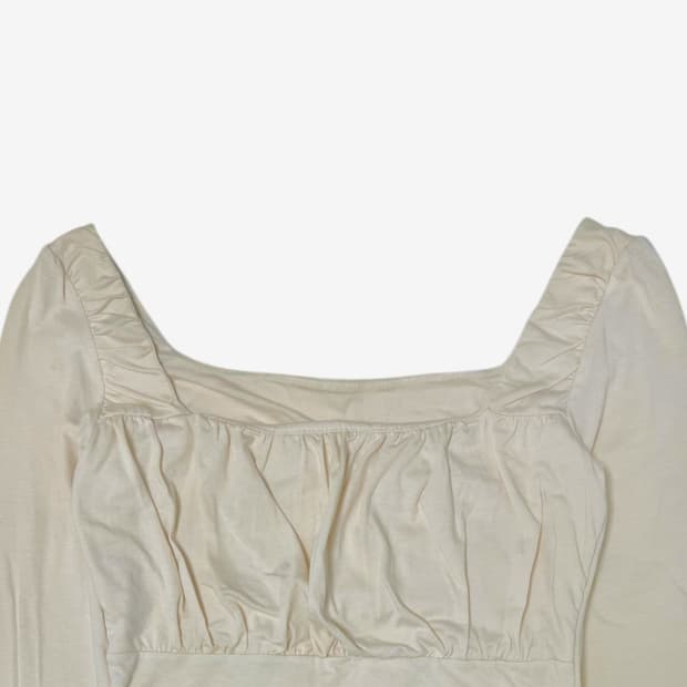 shirring long sleeve tee