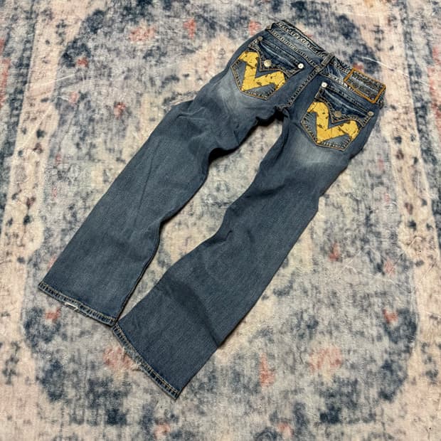 Vigoss python patch denim pants