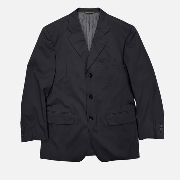 charcoal wool nylon blazer