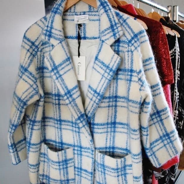 Ganni oversize check coat