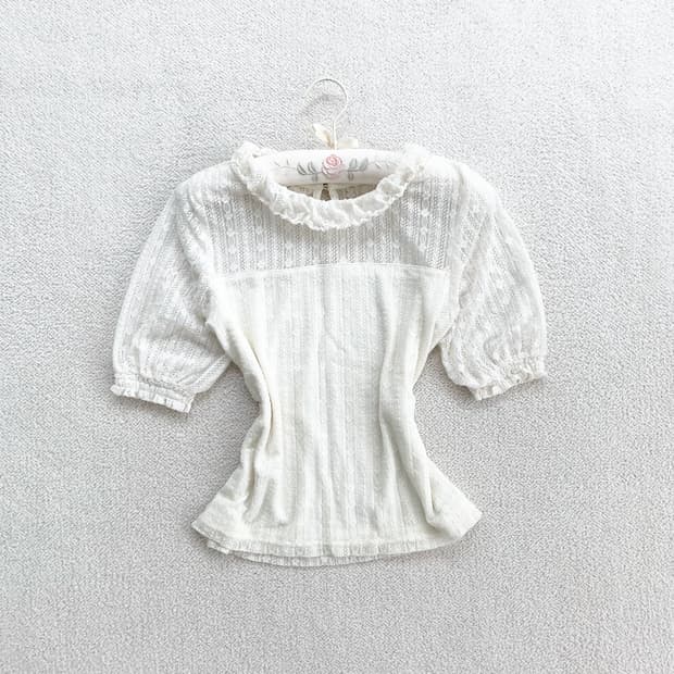 공주핏 ♥ 크림아이보리 레이스 반팔bl