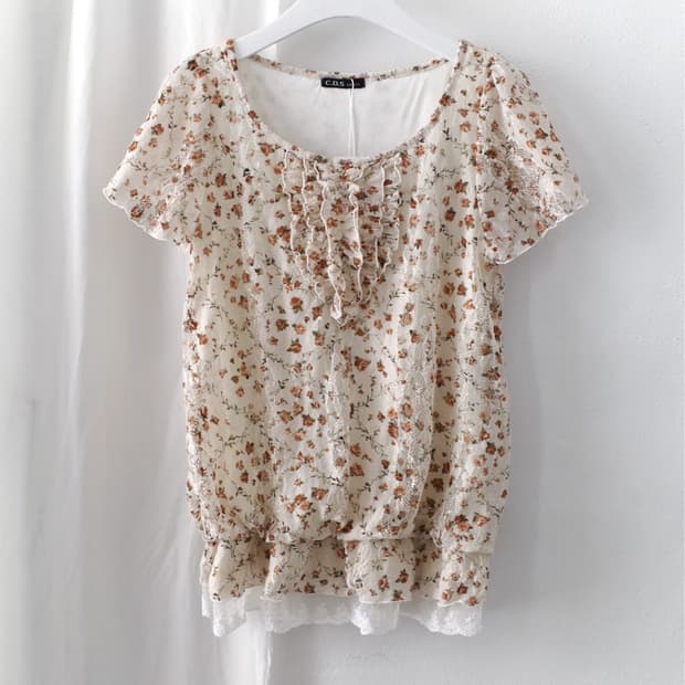 frill flower half T