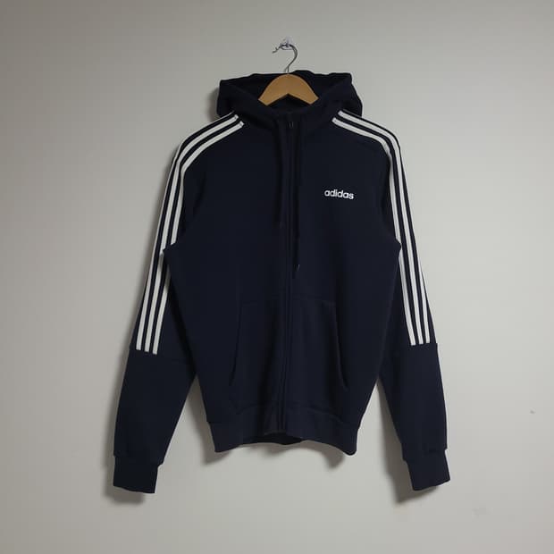 (XL) ADIDAS 아디다스 삼선 네이비 후드집업 기모