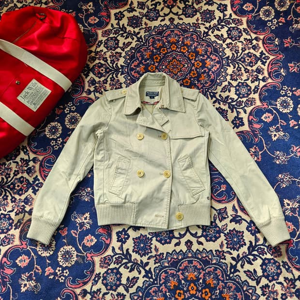 폴로랄프로렌 코튼 더블 카라넥 블루종 숏 자켓 S size