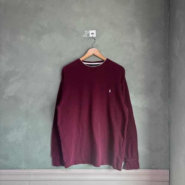 폴로 랄프로렌 와플 롱슬리브 버건디