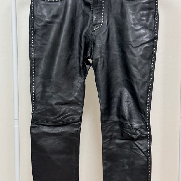 생로랑 14ss 스터드 레더팬츠 