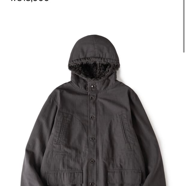 구해요) 해칭룸 밀파카 차콜 2size