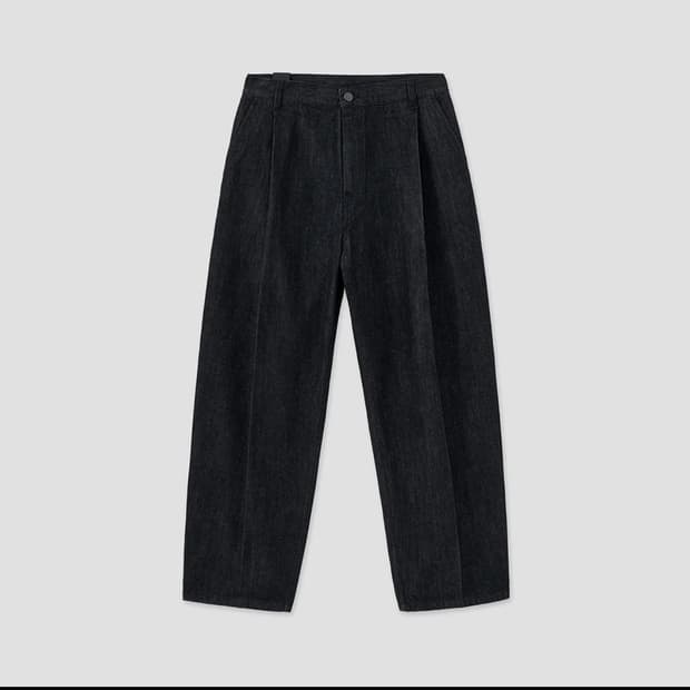 노이어 와이드 데님 팬츠 48(블랙)