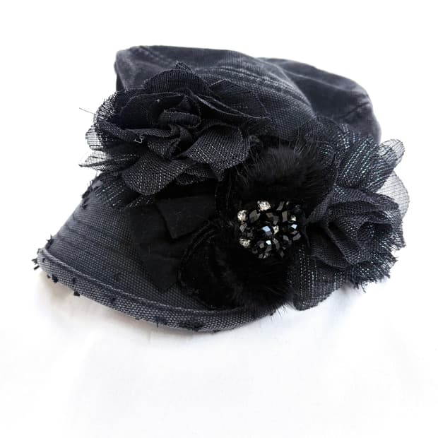 Custom🐾)Dark-washing net flower cap