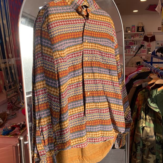 보헤미안 패턴 골덴 셔츠