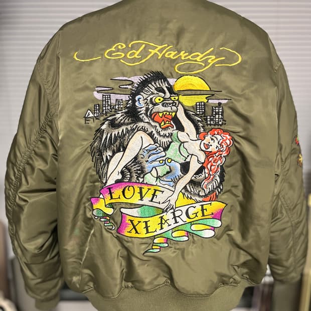 엑스라지 X 에드하디 양면 자수 MA-1 올리브자켓 L