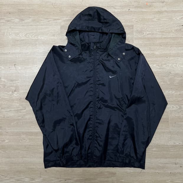 나이키 스우시 로고 베이직 바람막이 후드자켓 [블랙] M/95