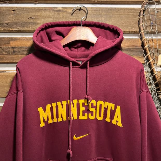 [M]나이키 USA MINESOTA 버건디 후드 티셔츠