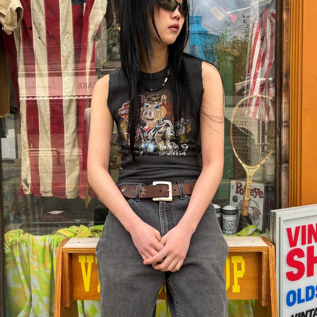 90s Harley-Davidson Graphic Waffle Tee
