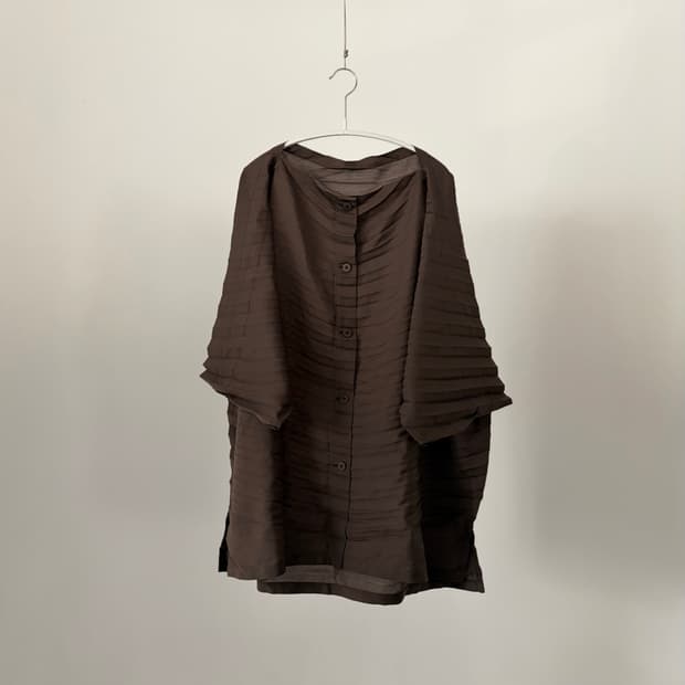 Horizontal Pleats Drape Blouse