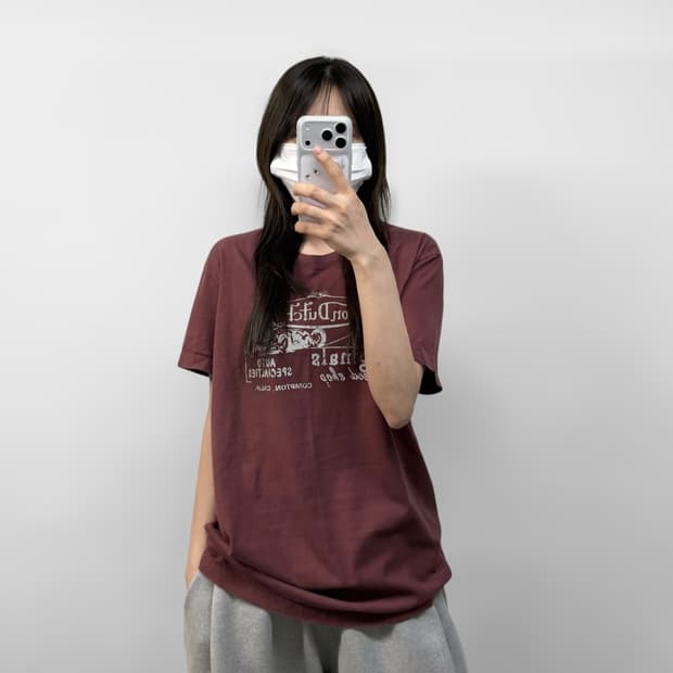 본더치 Vondutch 오리지널 반팔티 버건디
