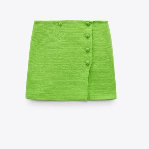 자라 텍스쳐 스커트 네온그린 M