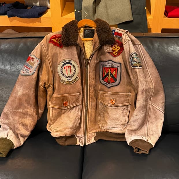 AVIREX 90s 아비렉스 타입 G-1 소가죽 자켓 M 105