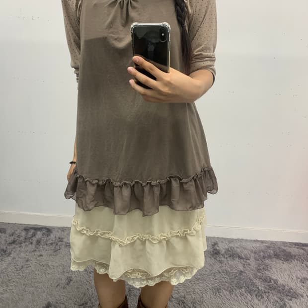 재패니즈 프릴 레이어드 슬리브리스