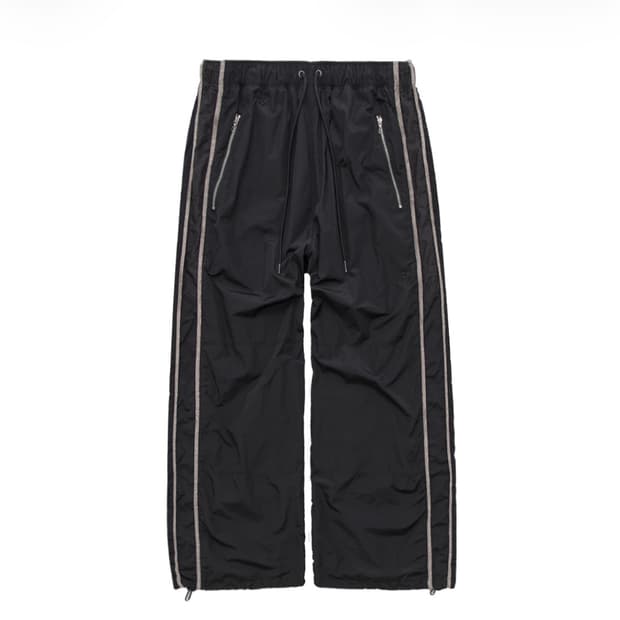 1) 폴리테루 1011 플로럴 트랙팬츠 블랙