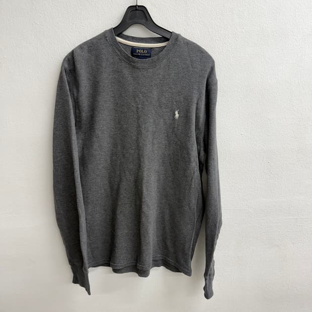 폴로 랄프로렌 와플 긴팔티 그레이 m