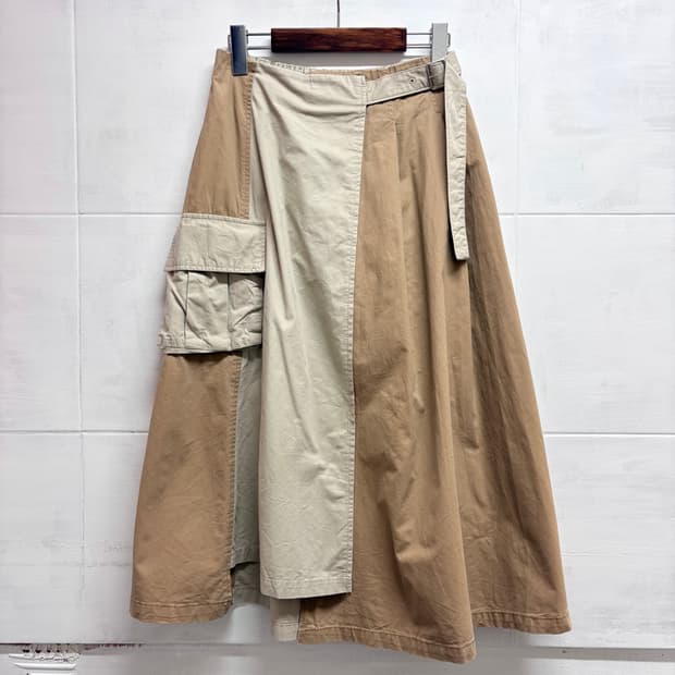 Riche glamour 코튼 포켓 언발 스커트 (M) JPN