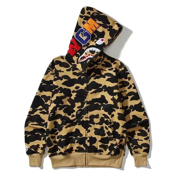 베이프 카모 황계 샤크 풀 집업