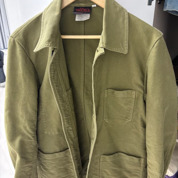 Vétra 프렌치 워크 몰스킨 자켓 46 올리브