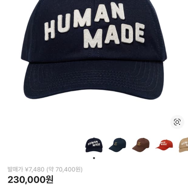 Human Made 6패널 캡 네이비