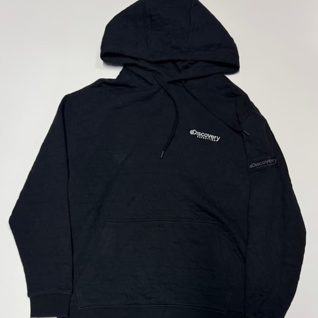 디스커버리 21년도 블랙 와팬 퀄팅 후드티 2XL