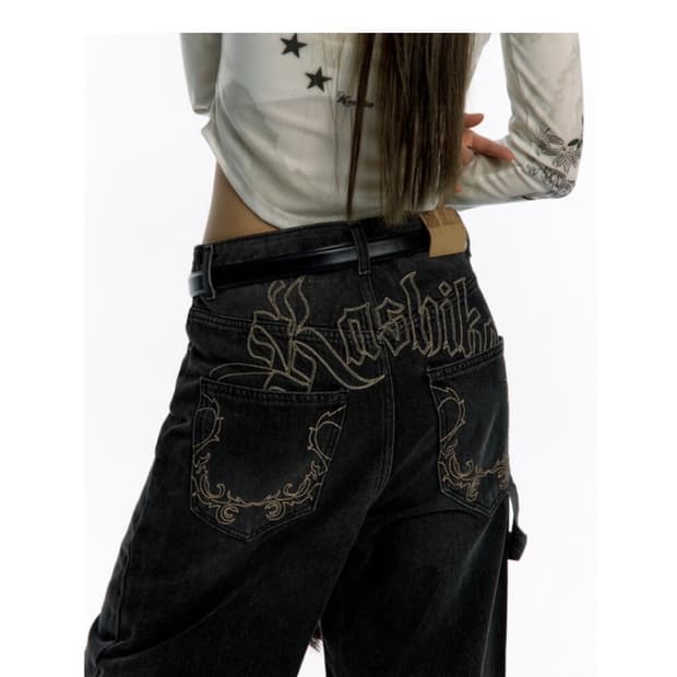 카시코 엠브로이드 워싱 팬츠 S