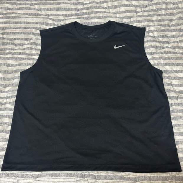 [2XL] 나이키 드라이핏 레전드 슬리브리스 피트니스 티셔츠 블랙 나시