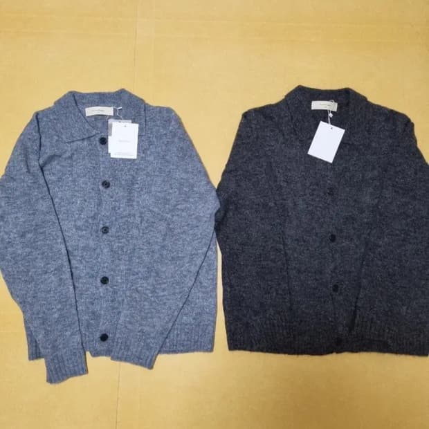 퍼스트플로어 (파프터) 브러쉬드 알파카 칼라 가디건 48 새상품