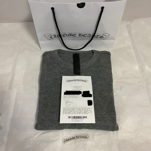 [L] 크롬하츠 CH 레터 와플 써멀 롱슬리브 티셔츠 그레이