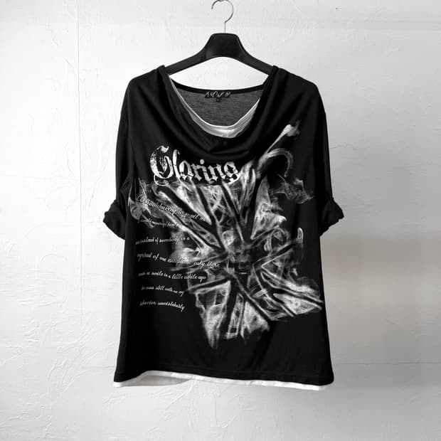 JPN 드레이프 레이어드 펑크 티셔츠