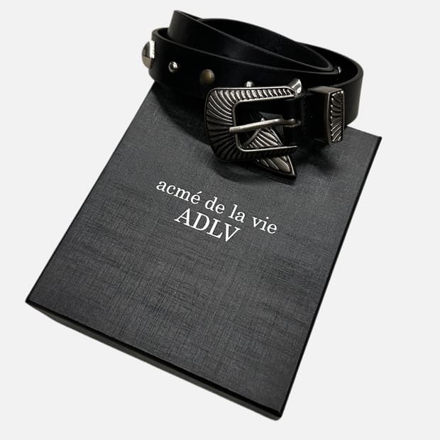 western stud leather belt
