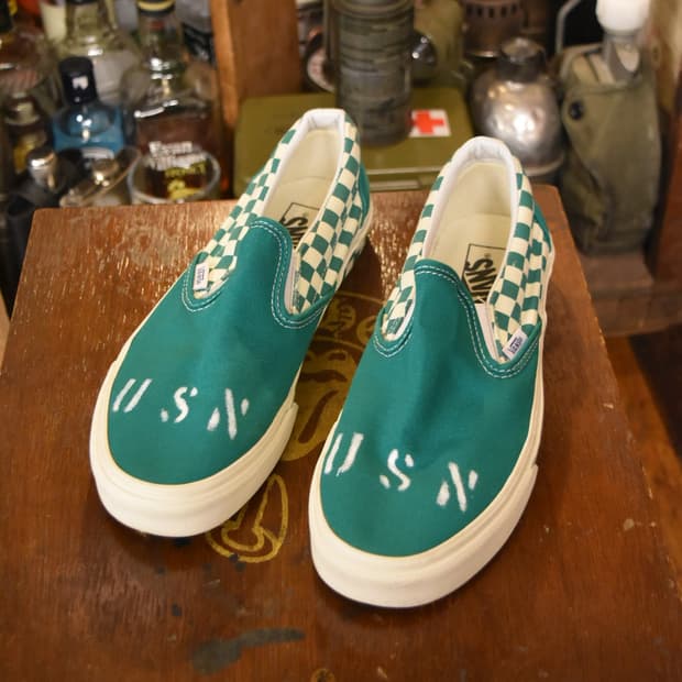 Vans Slip-on USN Custom Green 255 Size