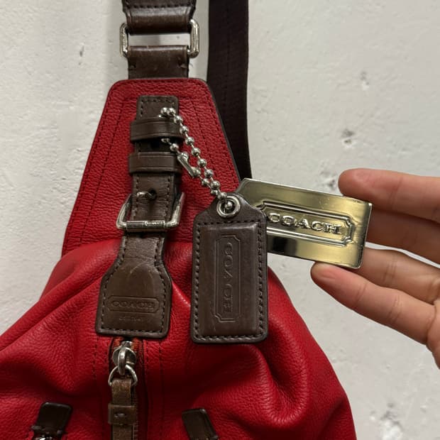 COACH Red Leather Sling Body Bag