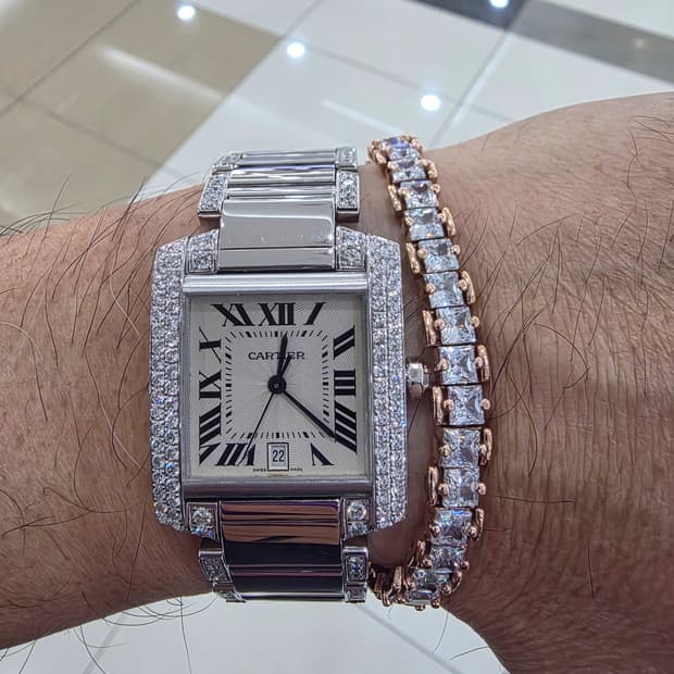 까르띠에 탱크 금통 다이아 시계 정품