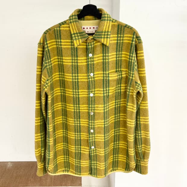 마르니 옐로우 체크 셔츠