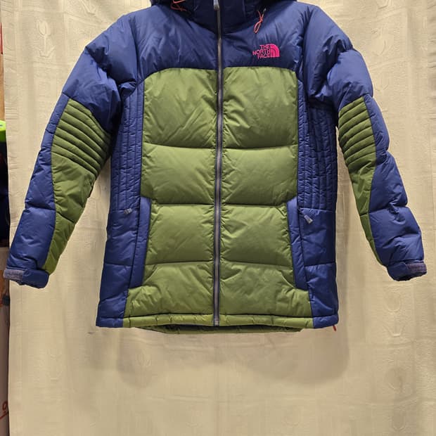 노스페이스 남여공용 구스다운 패딩 블루/그린 95~100