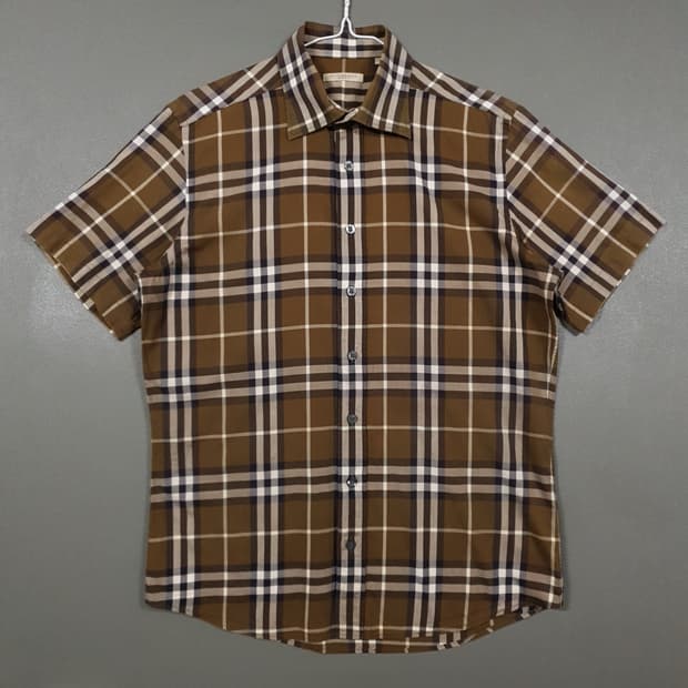 M) 정품 버버리 브릿 시그니처 노바체크 하프 반팔 셔츠 남방