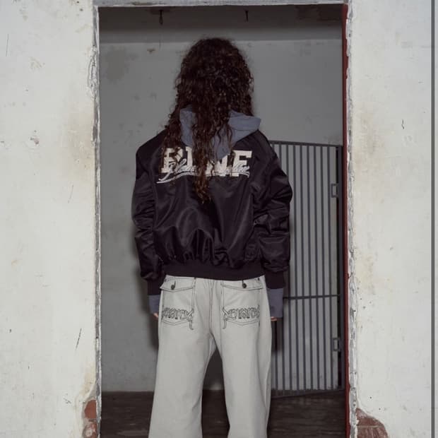 플리즈노팔로우 바시티 자켓 블랙