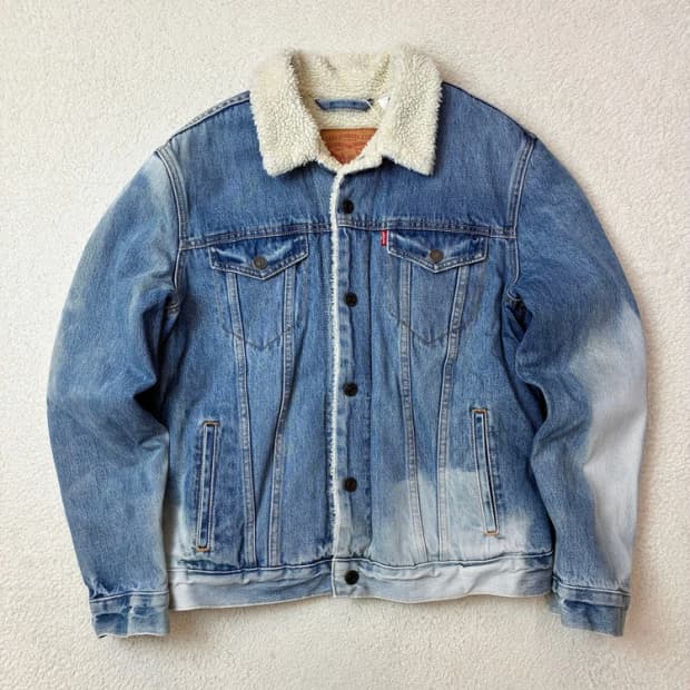 리바이스 00's 양털 아이스 워시드 데님 트러커 자켓 PN6112   