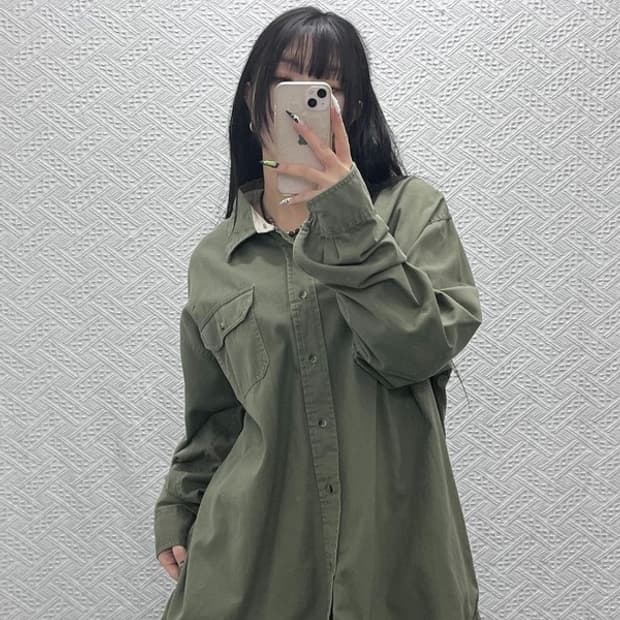 랭글런 사파리 올리브 카키 컴포트 워크 셔츠 2XL C08746