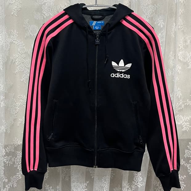 90) 아디다스 빈티지 핑크블랙 져지 레인보우 트랙탑
