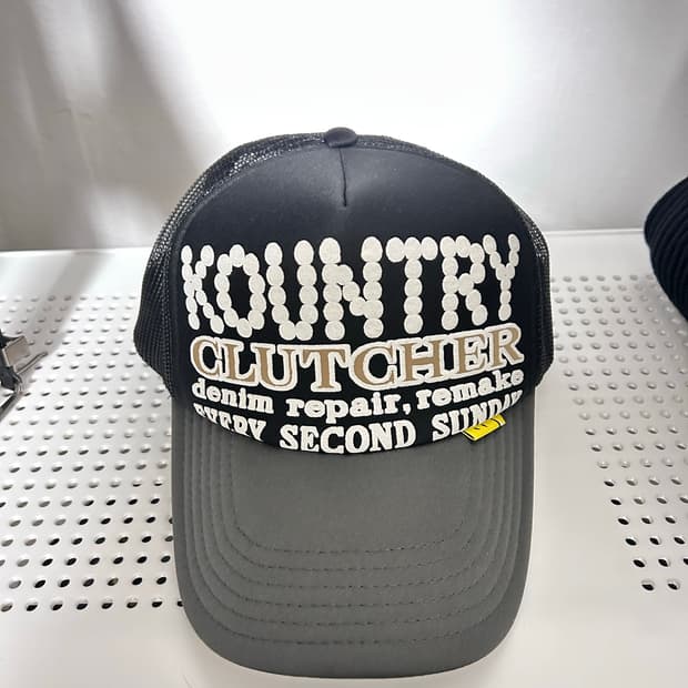 캐피탈 컨트리 펄 크러쳐 트러커 캡 블랙 그레이